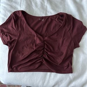 Aerie Maroon Workout Top